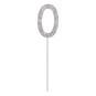Silver Diamante Number 0 Cake Pick image number 1