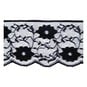 Black 60mm Floral Nylon Lace Trim by the Metre image number 1