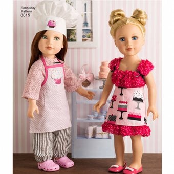Simplicity Chef Doll Clothes Sewing Pattern 8315 image number 4