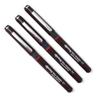 Rotring Tikky Graphic Fineline Pens 0.3mm 0.5mm and 0.7mm