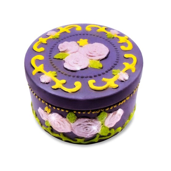 Paint Your Own Round Jewellery Box 11cm x 6cm image number 4