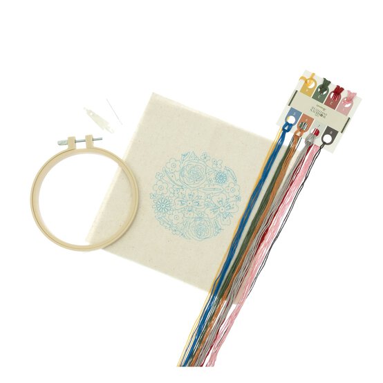 WI Floral Embroidery by Numbers Kit image number 1