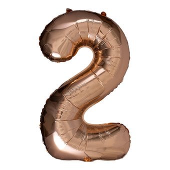 Extra Large Rose Gold Foil Number 2 Balloon