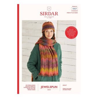 Sirdar Jewelspun Scarf and Hat Pattern 10027