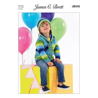 James C Brett Party Time Boys Jacket and Hat Pattern JB342