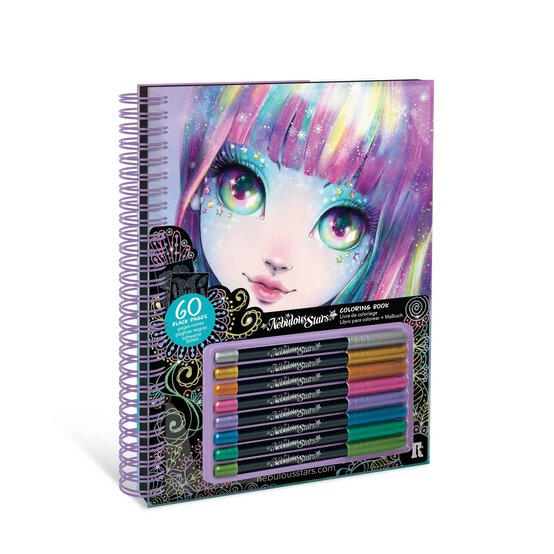 Nebulous Stars Black Pages Colouring Book image number 1