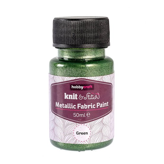 Green Metallic Fabric Paint 50ml image number 1