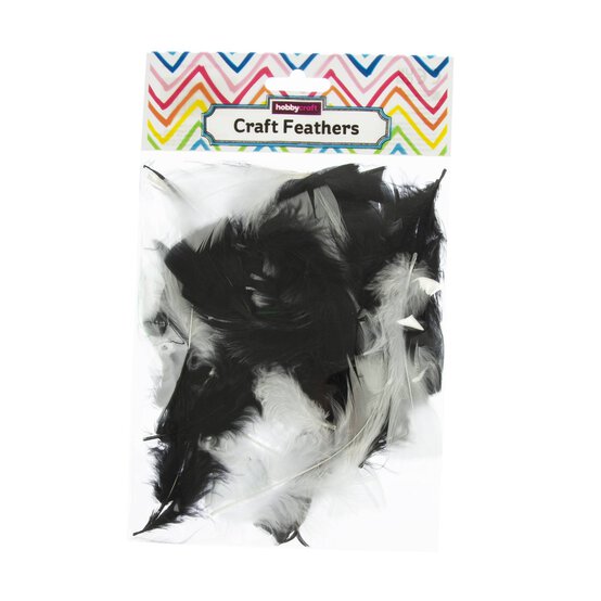Black and White Harlequin Feather Mix 5g image number 5