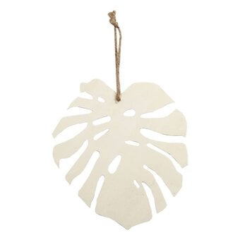 Wooden Monstera Leaf with String 20cm