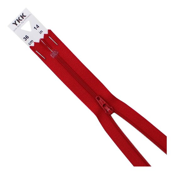 YKK Red Dress and Skirt Zip 36cm image number 1