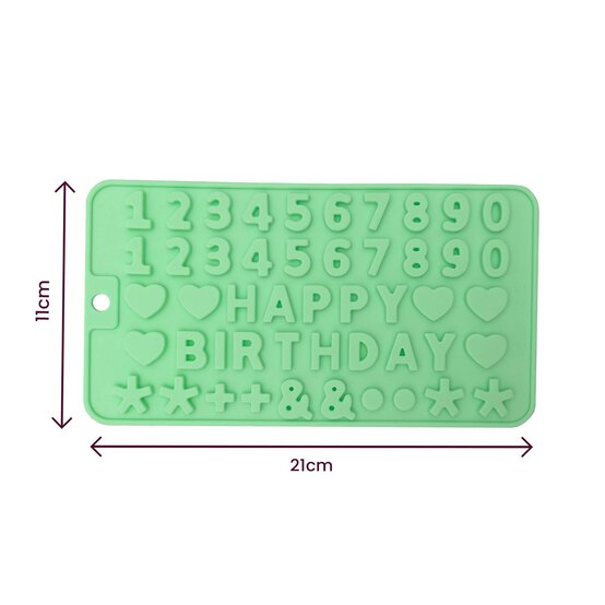 Whisk Happy Birthday Number Silicone Candy Mould  image number 5