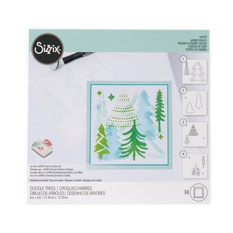 Sizzix Doodle Trees Layered Stencil Set 4 Pack image number 3