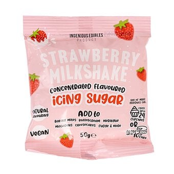 Ingenious Edibles Strawberry Milkshake Flavoured Icing Sugar 50g