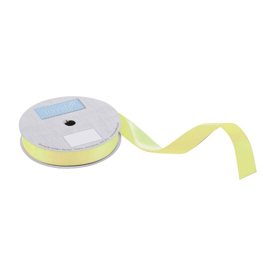 Trimits Lemon Double-Faced Satin Ribbon by the Metre 15mm image number 1