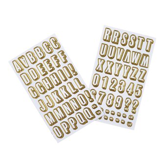 Gold Foil Alphabet Chipboard Stickers 84 Pieces