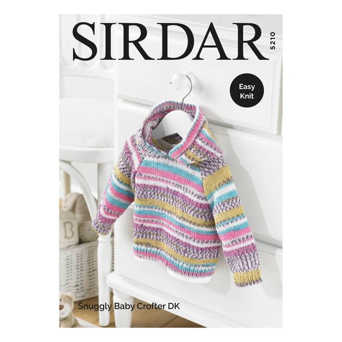 Sirdar Snuggly Baby Crofter DK Hooded Sweater Pattern 5210 image number 1