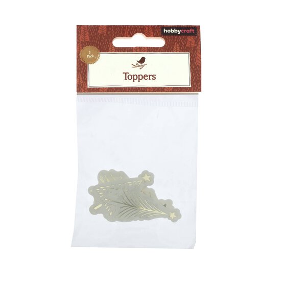 Gold Foil Star Tree Card Toppers 3 Pack image number 5