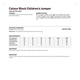 Knitcraft Colour Block Children’s Jumper Digital Pattern 0294 image number 3