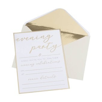 Champagne Gold Foil Evening Invitations 20 Pack