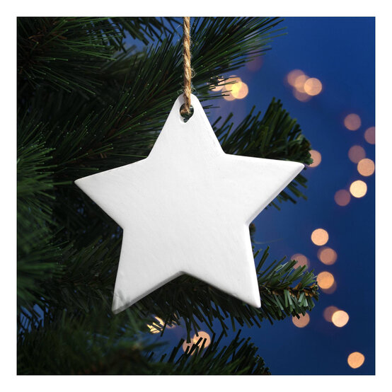 Hanging Ceramic Star Decoration 12cm  image number 1