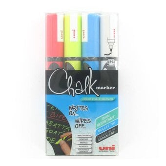 Uni Liquid Chalk Pens 1.8mm 4 Pack