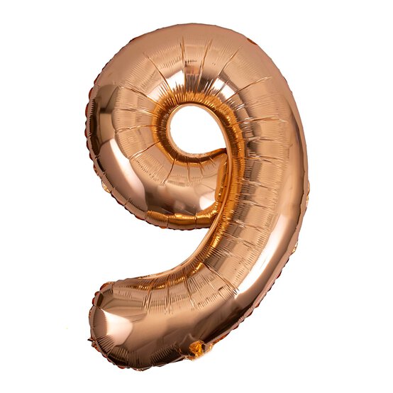 Extra Large Rose Gold Foil Number 9 Balloon image number 1