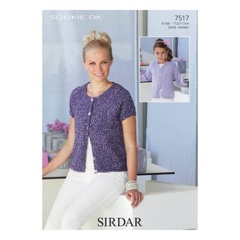 Sirdar Soukie DK Ladies and Girls Cardigan Digital Pattern 7517