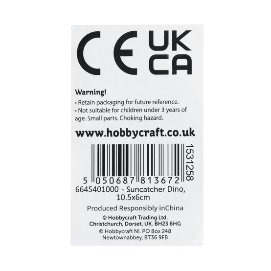 Dinosaur Plastic Suncatcher image number 7