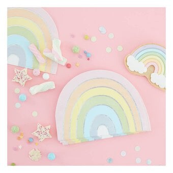 Ginger Ray Pastel Party Rainbow Napkins 16 Pack image number 2