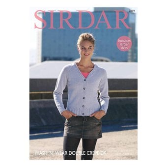 Sirdar Wash 'n' Wear Double Crepe Cardigan Digital Pattern 7819