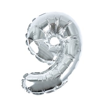 Silver Foil Number 9 Balloon