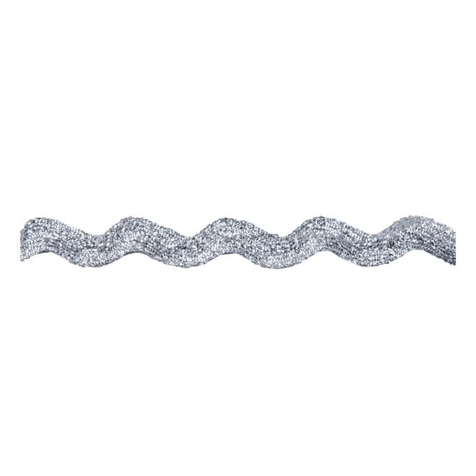 Silver 10mm Metallic Ric Rac Trim by the Metre image number 1