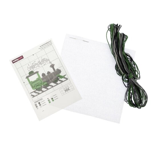 Mini Green Train Cross Stitch Kit image number 3