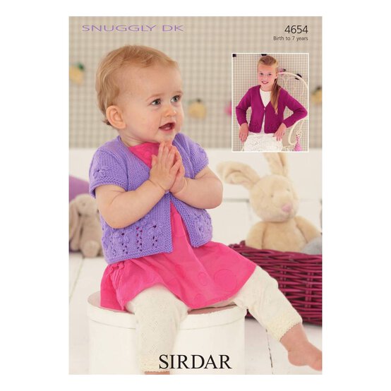 Sirdar Snuggly DK Girls' Cardigans Digital Pattern 4654 image number 1