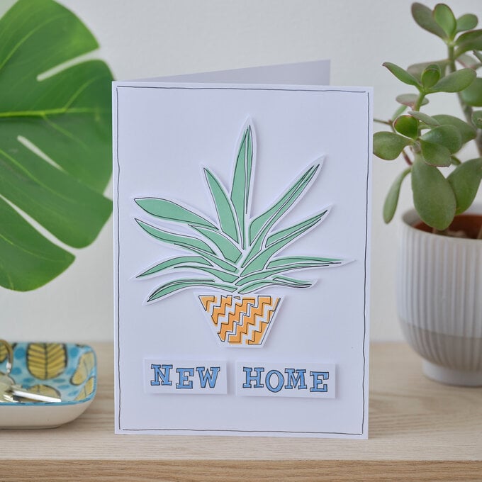 How to Make a Stencilled New Home Card image number 1