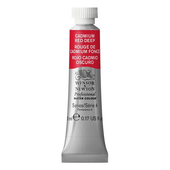 Winsor & Newton Cadmium Deep Red Professional Watercolour Tube 5ml image number 1
