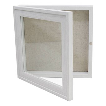 White Wash Magnetic Hinge Box Frame 8 x 8 Inches