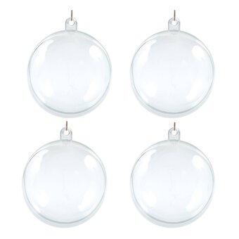 Fillable Baubles 8cm 4 Pack