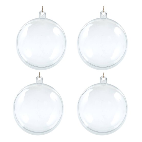 Fillable Baubles 8cm 4 Pack image number 1