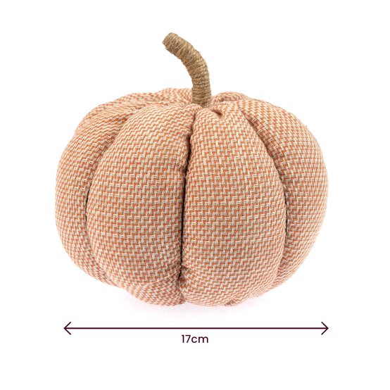Orange Cotton Striped Pumpkin 17cm image number 4