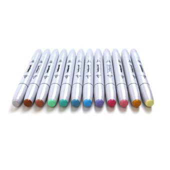Pastel Dual Tip Graphic Markers 12 Pack | Hobbycraft