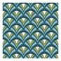 Teal Art Deco Polycotton Fabric by the Metre image number 3