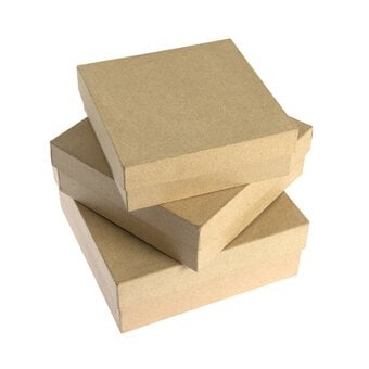 Mache Large Square Boxes 3 Pack