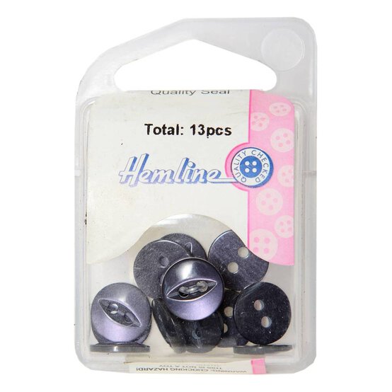 Hemline Blue Basic Fish Eye Button 13 Pack image number 2