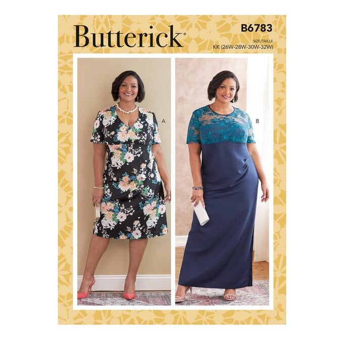 Butterick Women’s Dress Sewing Pattern B6783 (26W-32W) image number 1