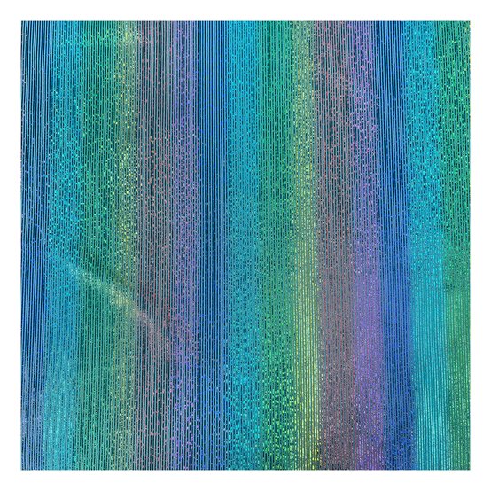 Blue Jersey Rainbow Foil Fabric by the Metre image number 2