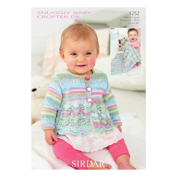 Sirdar Snuggly Baby Crofter DK Cardigan and Blanket Digital Pattern 1252 image number 1