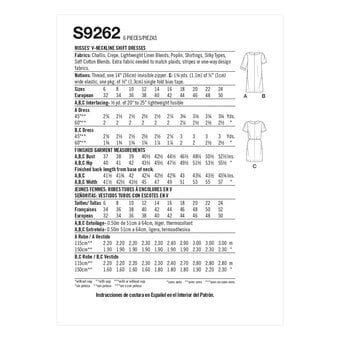 Simplicity V-Neck Shift Dress Sewing Pattern S9262 (6-14)