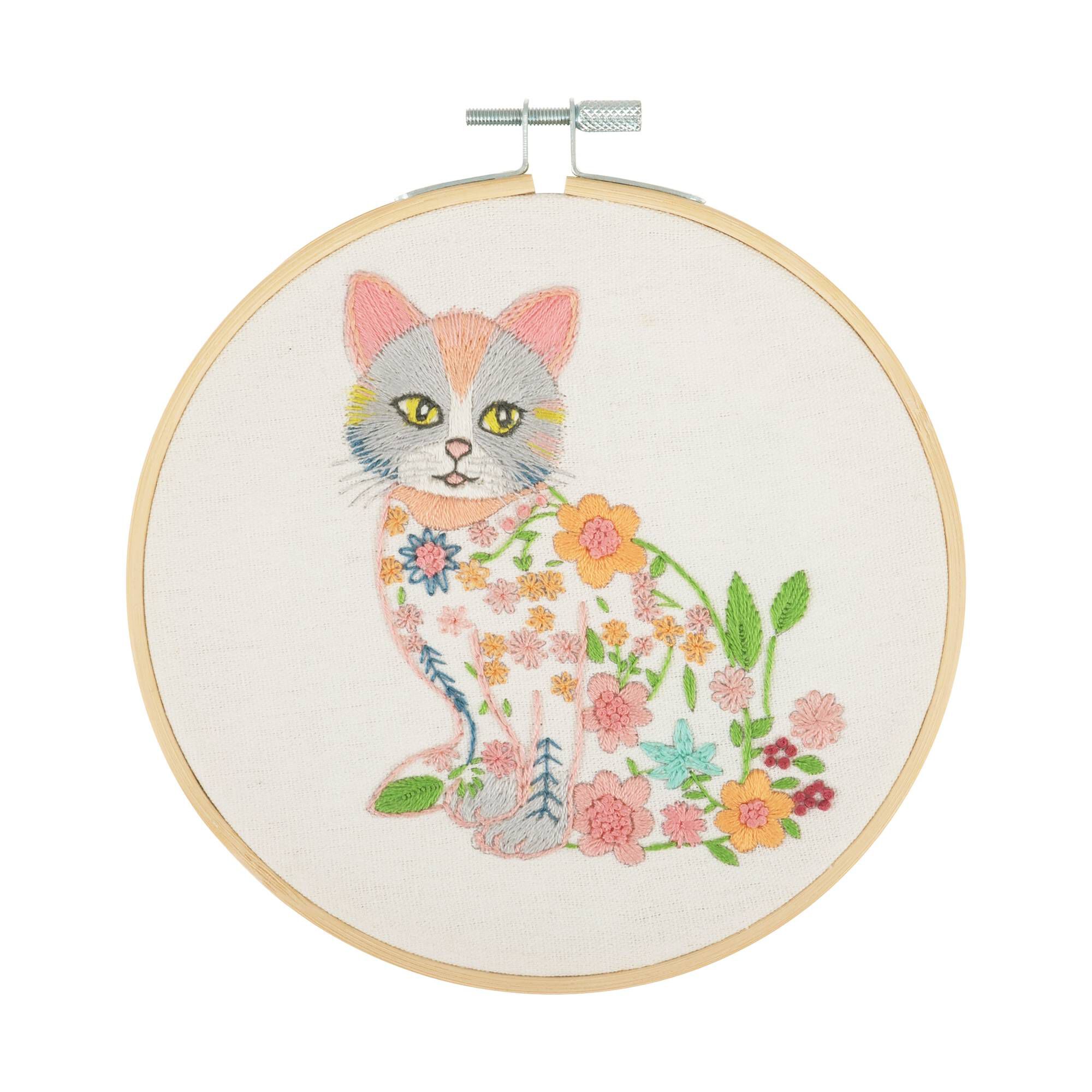 Trimits Cat Embroidery Hoop Kit Hobbycraft