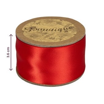 Poppy Red Double-Faced Satin Ribbon 36mm x 5m image number 4